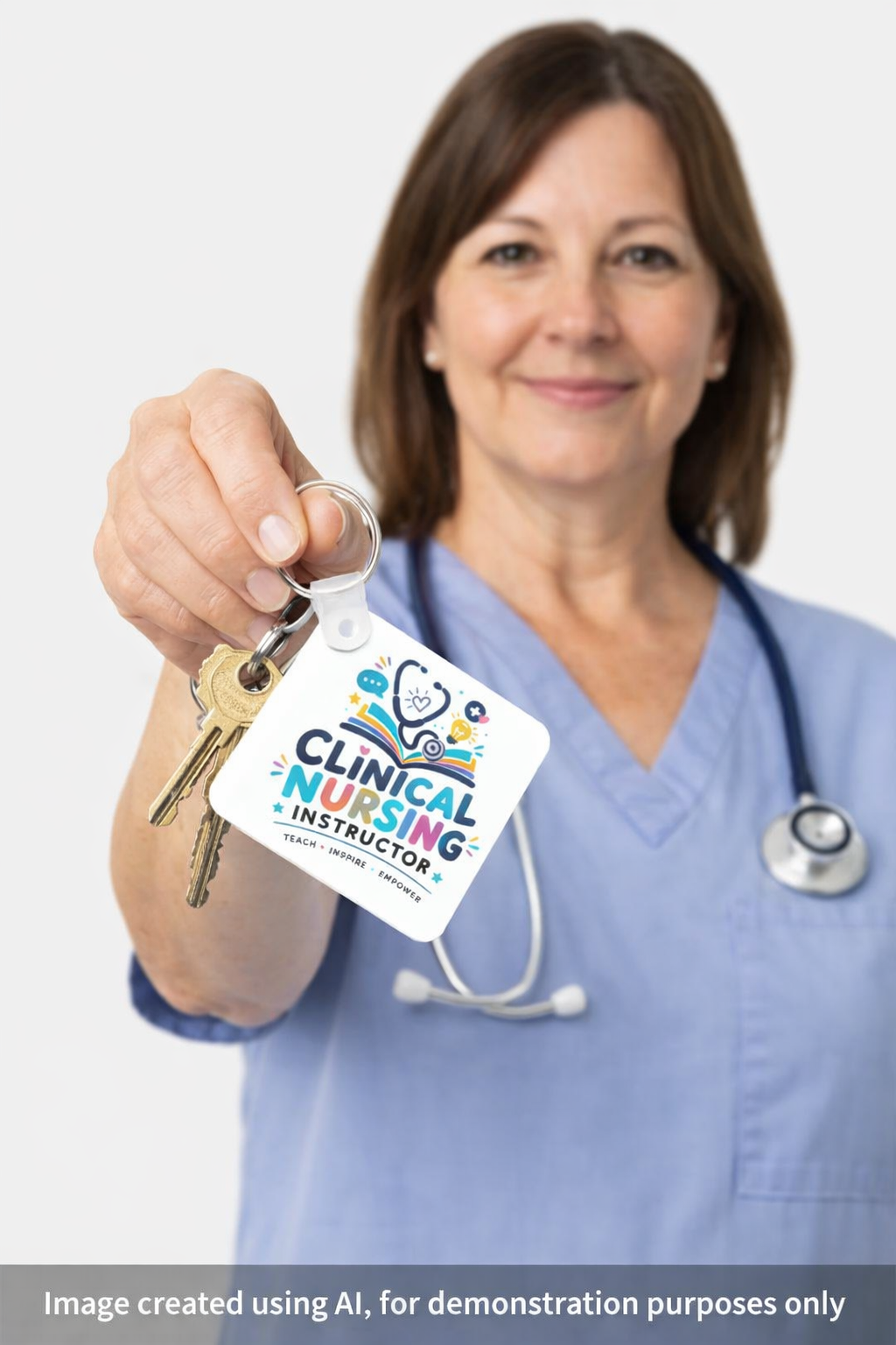 Clinical Nursing Instructor Keychain, Square Key Chain, Nurse Instructor Gift, Nursing Teacher Appreciation